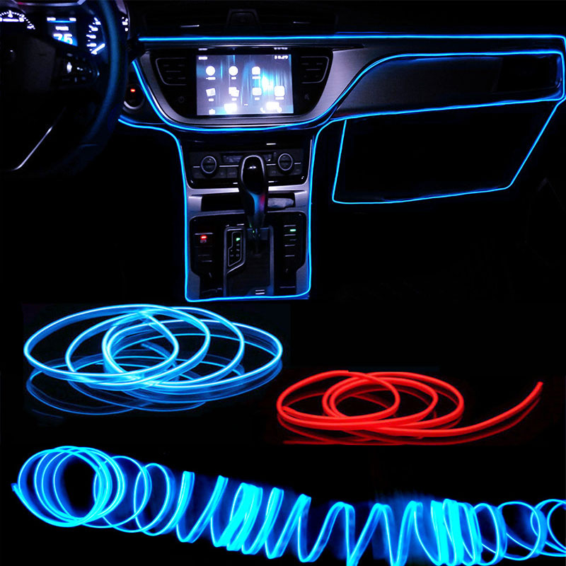 Led El Wire - 1M/3M/5M araba iç Led dekoratif lamba