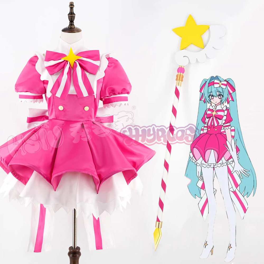 Cosplay Floating Prop - MMiku Yeniden Deneyin Cosplay Kostümleri Peruk